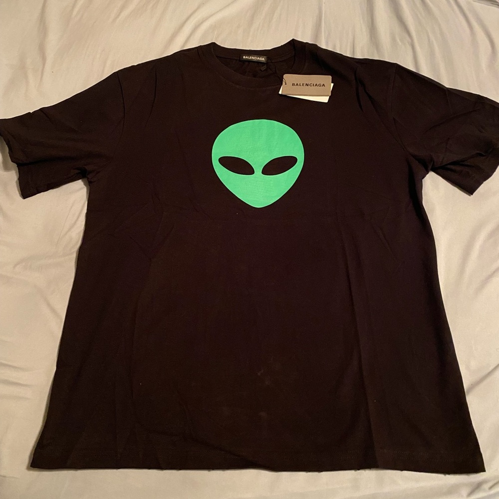 Balenciaga Alien Print Cotton T-shirt